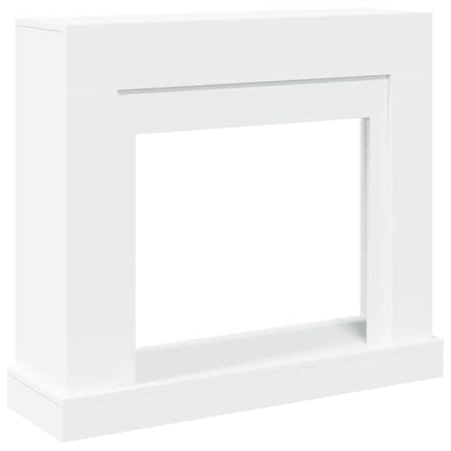 Image of vidaXL White Engineered Wood Fireplace Surround with Functional Mantel Shelf - 100x30x87.5 cm | Easy Maintenance | Compatible with LED Flames