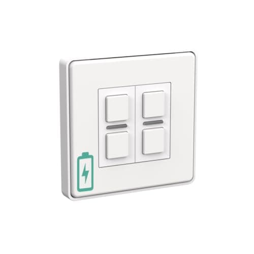 Image of Lightwave Wire-Free Scene Selector (4 Button) White Metal - Battery Powered, Multi-Press Built-In
