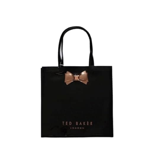 Image of Ted Baker Woman Plain Bow Icon Shopper Bag 'ARACON' Size Small (Black)