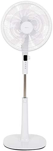 Image of Amazon Basics Height & Tilt Angle Adjustable Oscillating Digital Dual 5-Blade 12-Speed Standing Pedestal Fan with Remote Control, White