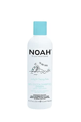 Image of Noah Kids 2-in-1 Shower Gel & Shampoo – Gentle, Almond Milk, Hydrating Sugars & Rice Proteins, Daily Use After Pool, Gym, Free from Silicones, Parabens & SLS – 250ml, for Kids 3-12.