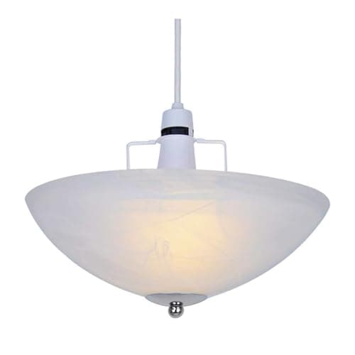 Image of MiniSun | Traditional Alabaster Glass Uplighter Ceiling Light Shade with a Silver Chrome Gimble | Close-to-Ceiling Lights, Home Décor & Improvement Essential | 33.6cm Shade Width