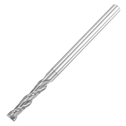 Image of sourcing map Square Nose End Mill, 6mm Tip Dia Solid Carbide Uncoated CNC Router Bits 2 Flute Spiral Milling Cutter HRC55 with 6mm Shank 100mm (4-inch) Length