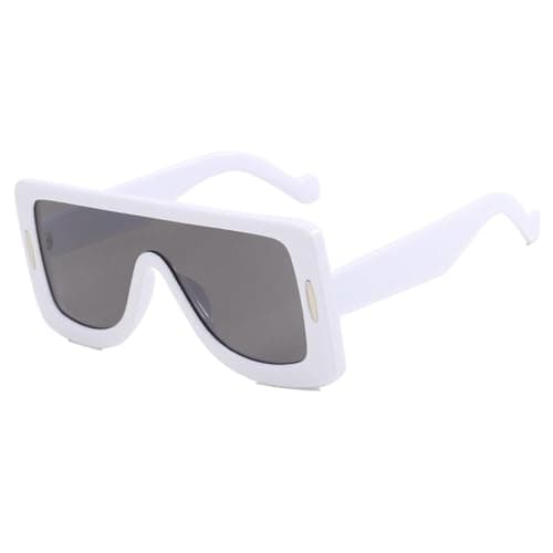 Image of KTUCN Oversized Punk One piece Sunglasses Goggle Women Trending Sun Glasses Female Big Frame Shades,White Gray,142mm