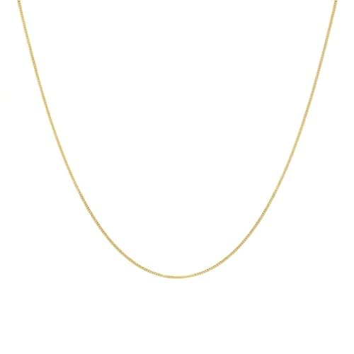 Image of 18k 1.2mm Gold Plated 925 Sterling Silver Curb Necklace Chain for Women and Men, Available in 16, 18, 20, 22, 24 Inch (16 inch)