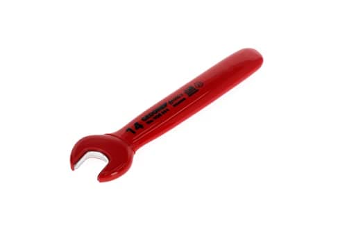 Image of Gedore VDE89414 14 mm VDE Single Open Ended Spanner - Red