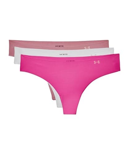 Image of Under Armour Womens 3 Pack Thongs Pink Elixir M