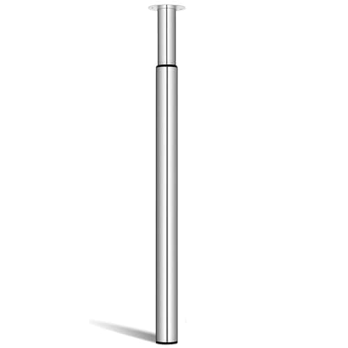 Image of Amazing Tour Adjustable Table Legs 710-1100mm - 1 Pack Breakfast Bar Kitchen Worktop Support Office Desk Legs, Heavy Duty Metal Sturdy Steel Frame,Silver