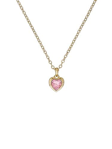 Image of Ted Baker Hannela Crystal Heart Pendant Necklace For Women (Gold/Pink Crystal)