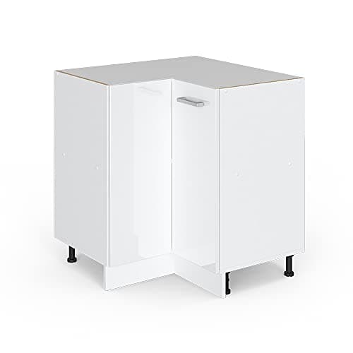 Image of Vicco Corner cabinet Raul, White High Gloss, 75.6 cm without worktop, for flexible combination within modular kitchen systems