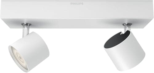 Image of Philips myLiving Star WarmGlow Dimmable LED SpotLight, 2 x 4.5 W LED Light, Instant Start, Easy Installation - White Twin Spot Bar