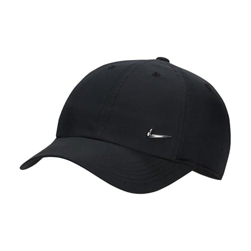Image of NIKE Unisex K Nk Df Club Cap Us Cb Mtswsh Hat for Kids, Black/Metallic Silver, One Size