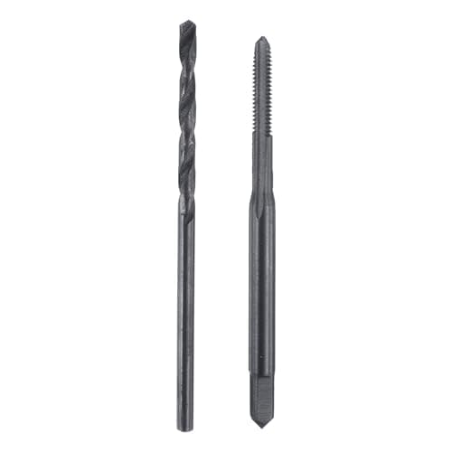 Image of sourcing map Tap and Drill Bit Set, 1pcs 2-56 UNC Straight Flute Thread Screw Taps & 1pcs 1.8mm Twist Drill Bits, Black Oxide HSS-6542 Tapping Threading Tool Kit