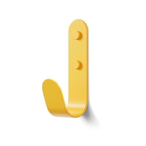 Image of The Hairpin Leg Co. [HLC Metal J Wall Hook. Chunky Modern Playful Coat Hook - [Yellow, Single]