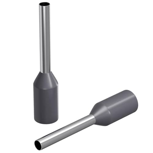 Image of Lumonic 100 x 0.75 mm² Wire End Ferrules Insulated Grey I The Length is 8 mm, the Diameter of the Plastic Collar 2.8 mm I Tin-Plated to Protect Against Corrosion