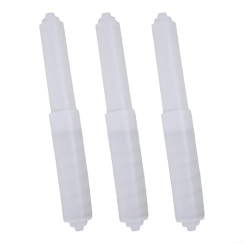 Image of Set of 3 Toilet Roll Spindle Replacement Insert with Built in Spring for Adjustable Length Bathroom Paper Holder (White 3PCS)