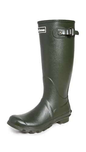 Image of Barbour Mens Bede Winter Waterproof Wellington Snow Rain Mid Calf Boots - Olive - 8