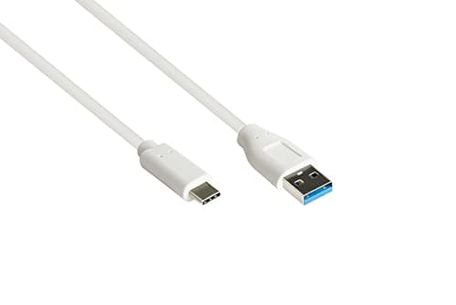 Image of Good Connections USB 3.2 Gen.2 Cable - 10 GBit/s / 3 A - Male A to USB-C™ Male - High-Quality Copper Conductor - White - 1 m