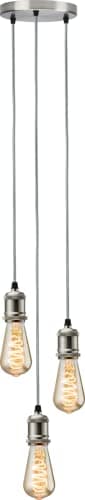 Image of Calla - 230V E27 Vintage 3 Light Pendant - Brushed Chrome