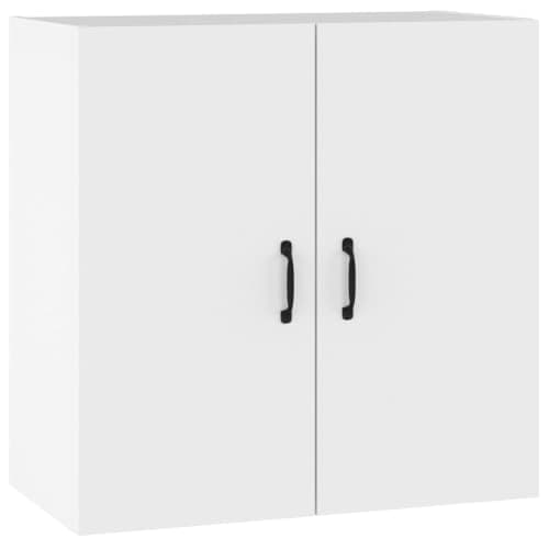 Image of vidaXL Wall Cabinet – Wall Mounted White Cupboard – Minimalist Storage Cabinet with Dual Doors – Engineered Wood Construction – Ideal for Living Room