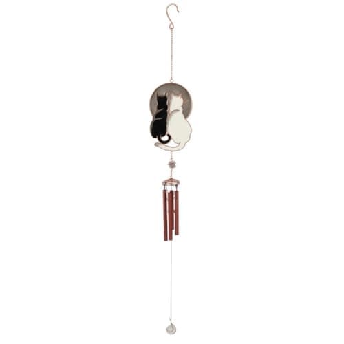 Image of Enchanting Multicolor Metal Gazing Cats Windchime - 83cm x 10cm (1 Pc.) - One-of-a-Kind & Stylish Design - Durable Handcrafted - Ideal for Home Decor