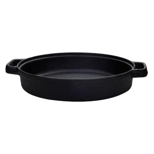 Image of jojofuny Cast Iron Saucepan Pot with Lid for Household Cooking, Black Round Iron Pan with Smooth Surface and Easy to Clean Features, Practical Stewpot for Home and Hot Pot Cooking