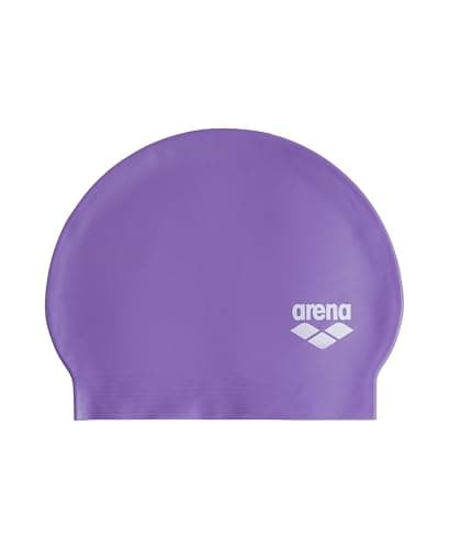 Image of Arena Unisex Soft Latex II Swim Cap for Women and Men Fitness Swimmers Intensive Training Durable Soft Elastic Bathing Flat Cap, Violet
