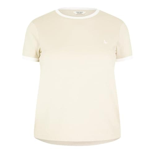 Image of Jack Wills Womens Trinkey Ringer T-Shirt Stone 8