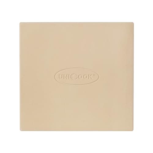 Image of Unicook Pizza Stone for Oven and Grill, Square Baking Stone 30.5 cm, Cordierite Cooking Oven Stone, Thermal Shock Resistant Pizza Pan for Pizza, Bread, Including Dough Scraper