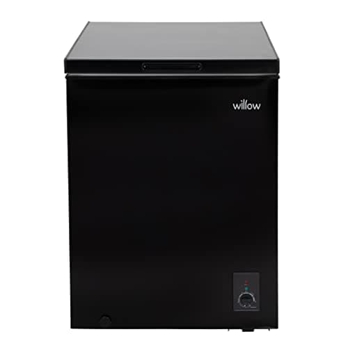 Image of Willow W142CFB 141L Freestanding Chest Freezer with Removable Storage Basket, Suitable for Outbuildings and Garages, 2 Year Warranty, 4* Freezer Rating - Black