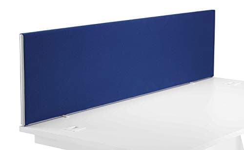 Image of Office Hippo Upholstered Desktop Office Screen, G-Clamp Included, Fire-Retardant, Blue, 160 x 3 x 40 cm