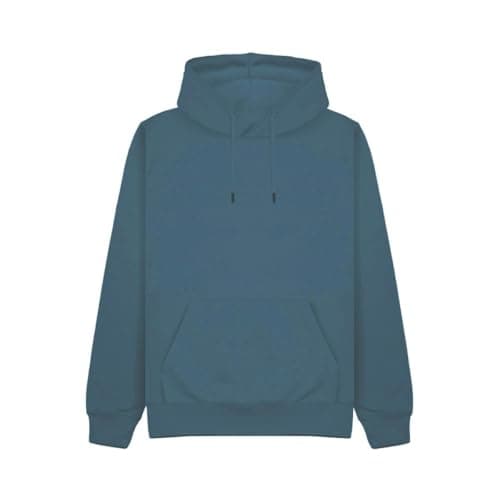 Image of Crafted Memories Custom Embroidered Unisex Hoodie | Personalized Word & Est Date | Initial on Sleeve | Romantic Design for Couples | Soft Cotton Blend | Dusty Blue | S