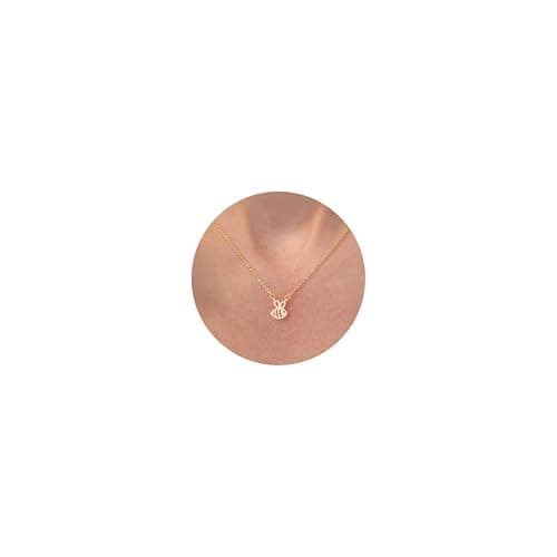 Image of KINHOPI Gold Necklaces for Women 14K Gold Plated Bee Pendant Necklace Dainty Trendy Jewellery Gifts for Women Girl