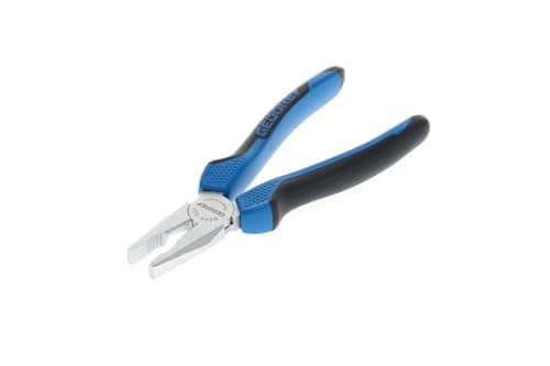 Image of GEDORE Combination Pliers for Cutting/Holding/Twisting, Long Cutting Edges, Dual-Material Grips, European Pattern, Length 200 mm, 8245-200 JC