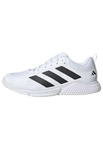 Image of adidas Men's Court Team Bounce 2.0 Shoes, Cloud White/Core Black/Cloud White, 8.5 UK