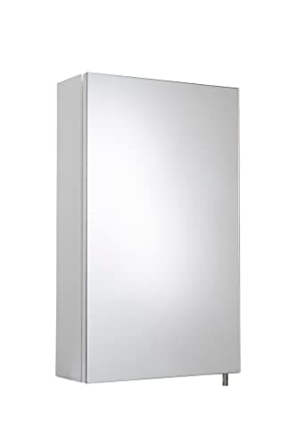 Image of Croydex Cullen White Stainless Steel Bathroom Mirror Cabinet – Help ‘n’ Hang Installation Bathroom Wall Cabinet with One Adjustable Shelf, Mirrored Door and Fully Assembled (52x30cm)