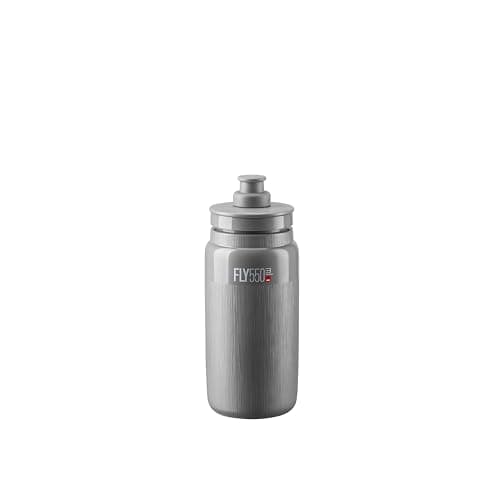 Image of ELITE Fly Tex Water Bottle Grey – Insulated Cycling Bottle with Thermal Protection – Lightweight & BPA-Free – 550ml – For Road Bike, MTB & Gravel Cycling