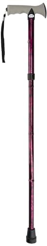 Image of Drive Devilbiss Folding Walking Stick with Soft Grip Handle, Purple (Packaging may vary)
