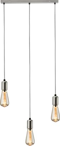 Image of Calla - 230V E27 Contemporary 3 Light Bar Pendant - Brushed Chrome