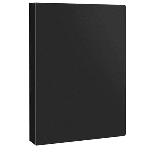 Image of JEFURE A4 Display Folder with Plastic Sleeves, Display Book Folders with 40 Pockets, Presentation Folder, Project Folders for Storing Document and Certificate(1 Book, Black)