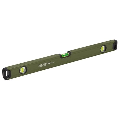 Image of Draper Box Spirit Level 600mm | 1 x 180° Domed/Arc Central Vial & 2 x 90° Vials | High Precision Torpedo Bubble Levelling Tools | Heavy Duty Aluminium for Heavy Duty Use