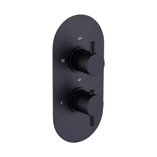 Image of Arissa Matt Black Dual Control Round Concealed Valve - 1 Outlet