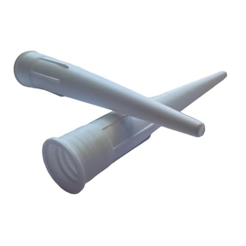 Image of Pack of 5 Spare Nozzles for Sealant - White Plastic Screw-On Caulking Gun Nozzles for Silicone, Adhesive, Mastic