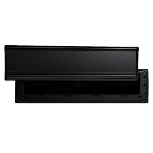 Image of Exitex Internal Letterbox Draught Excluder with Flap, Aluminium Plate with Bristle Seal, Spring Closing Flap, Reduces Draughts & Dust, Saves Energy, Easy 5 Min Fit for Standard Letterboxes (Black)
