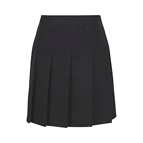 Image of Trutex Girls Grey Pleated School Skirt – Drop Waist Elasticated Waist School Uniform Skirt for Girls – Ages 4-5
