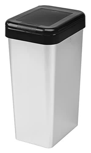 Image of Tontarelli 45L Moda Rectangular Touch Bin - Silver Metal Effect NEW!!!!!!!!!!! NEW!!!!!!!!