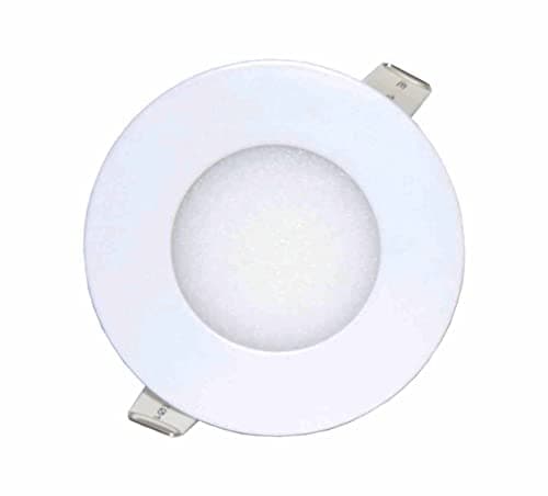 Image of LOWENERGIE 3w LED Round Ceiling Panel Light White Recessed Down Lighting, 85mm Dia, 25w Halogen Equivalent (6000K Day White)