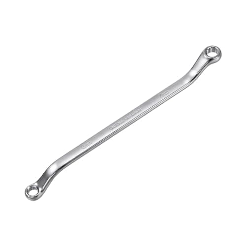 Image of sourcing map 6mm x 7mm Metric 12 Point Offset Double Box End Wrench Chrome Plated, Cr-V Steel