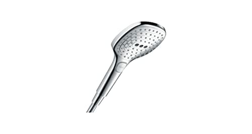 Image of hansgrohe Raindance Select E - shower head, hand shower square (120 x 120 mm) with 3 sprays, with anti-limescale function, chrome, 26520000