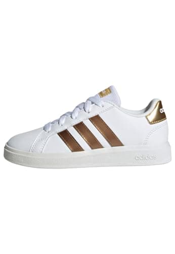 Image of adidas Grand Court 2.0 K, Sneaker, FTWR White/FTWR White/Matte Gold, 11 UK, FTWR White FTWR White Matte Gold